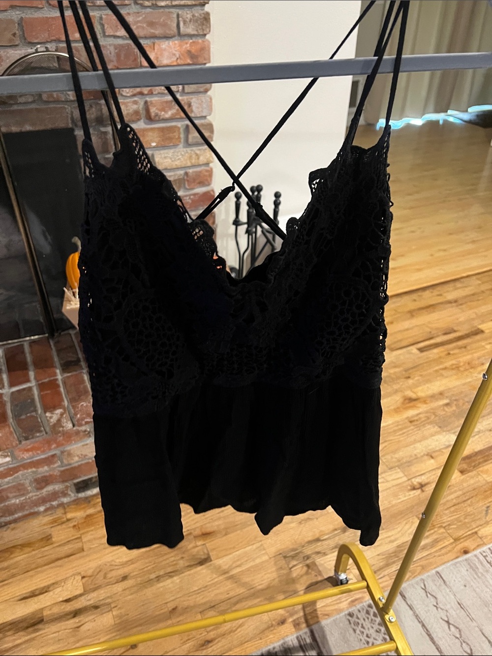 Maurices Black Crochet Lace Spaghetti-Strap Camisole